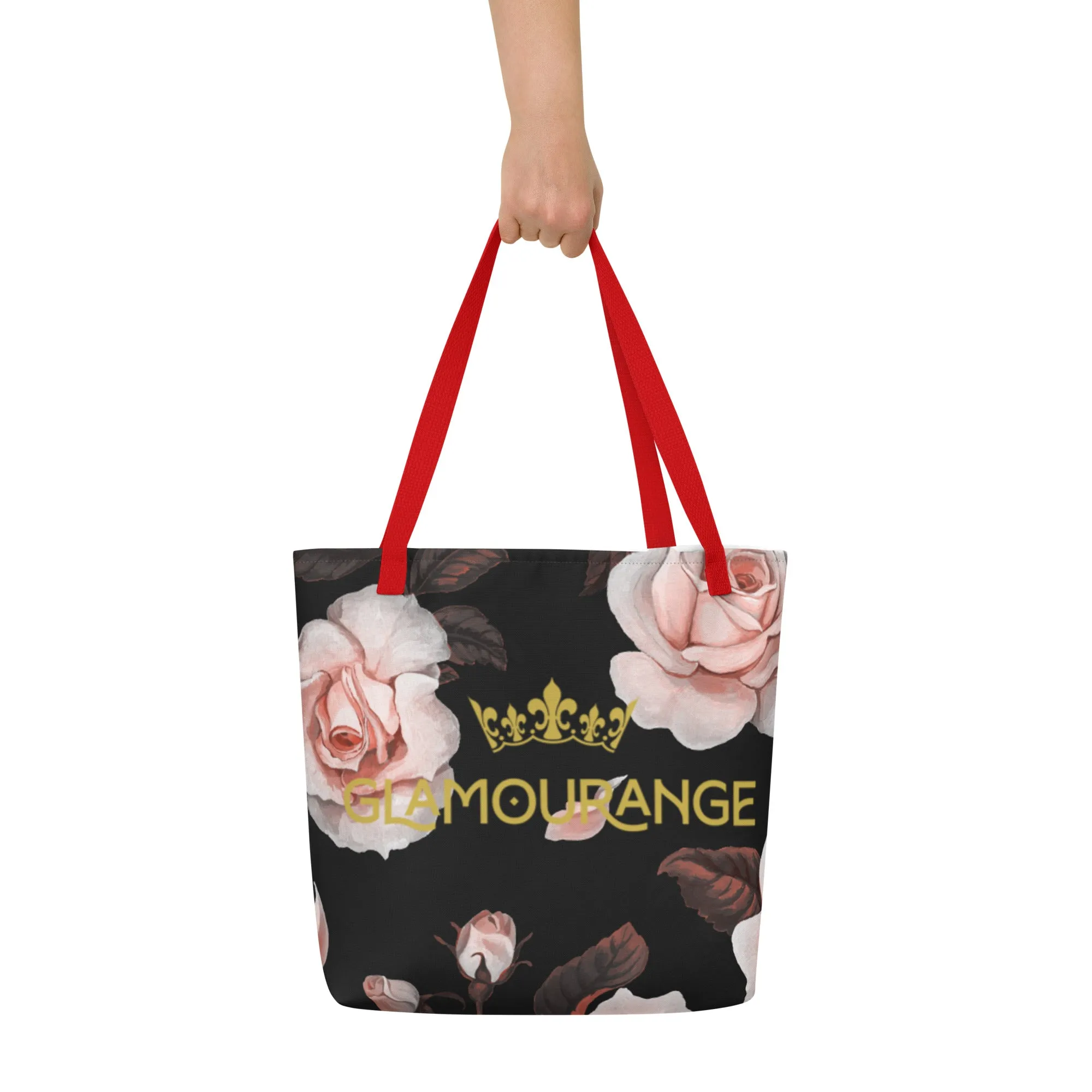 Valentine Day Large Tote Bag - Cute Florals (Glamourange Gift For Valentine Bags With Design Print Patterns - 0017)