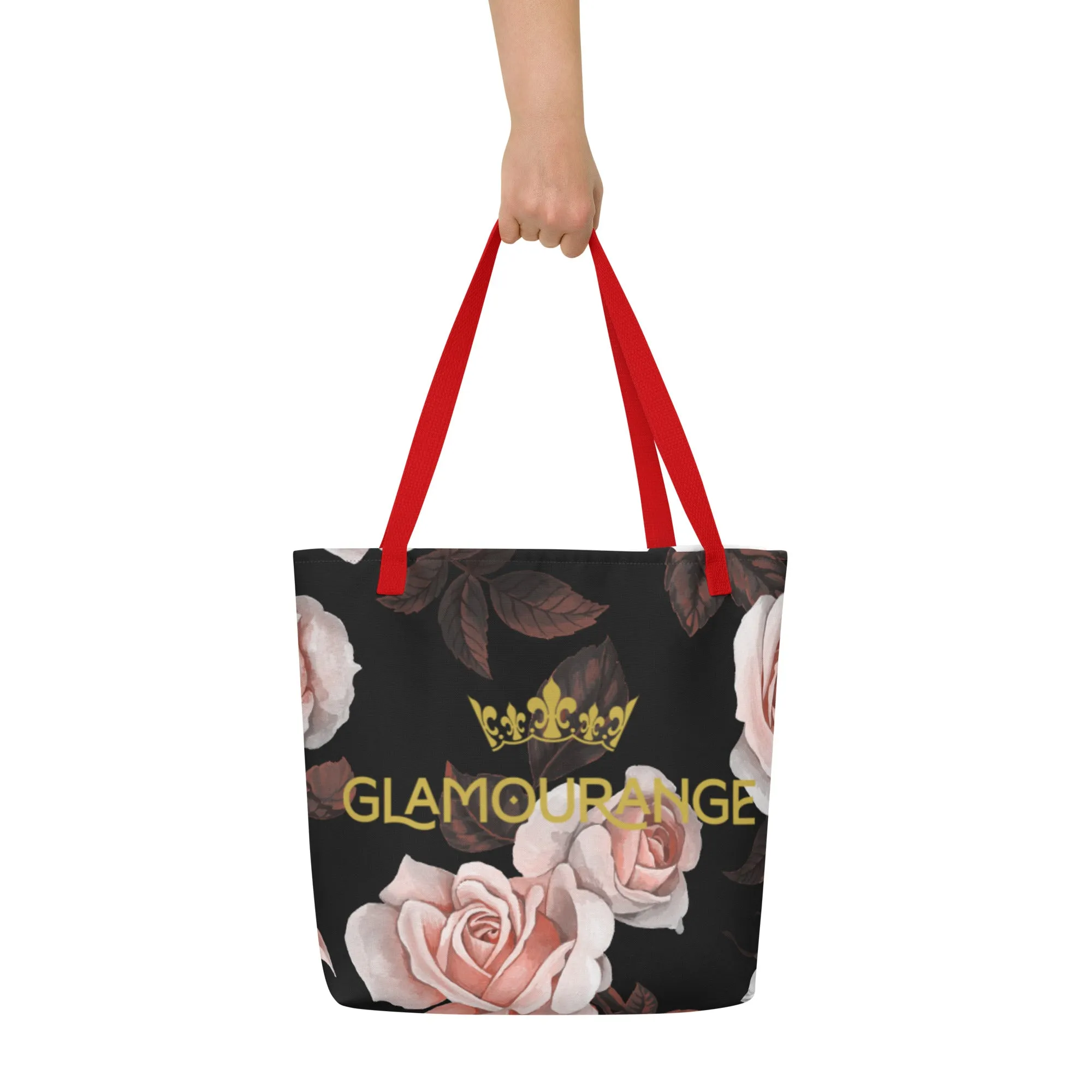 Valentine Day Large Tote Bag - Cute Florals (Glamourange Gift For Valentine Bags With Design Print Patterns - 0017)