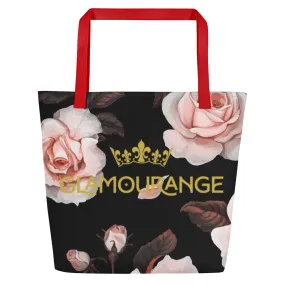 Valentine Day Large Tote Bag - Cute Florals (Glamourange Gift For Valentine Bags With Design Print Patterns - 0017)