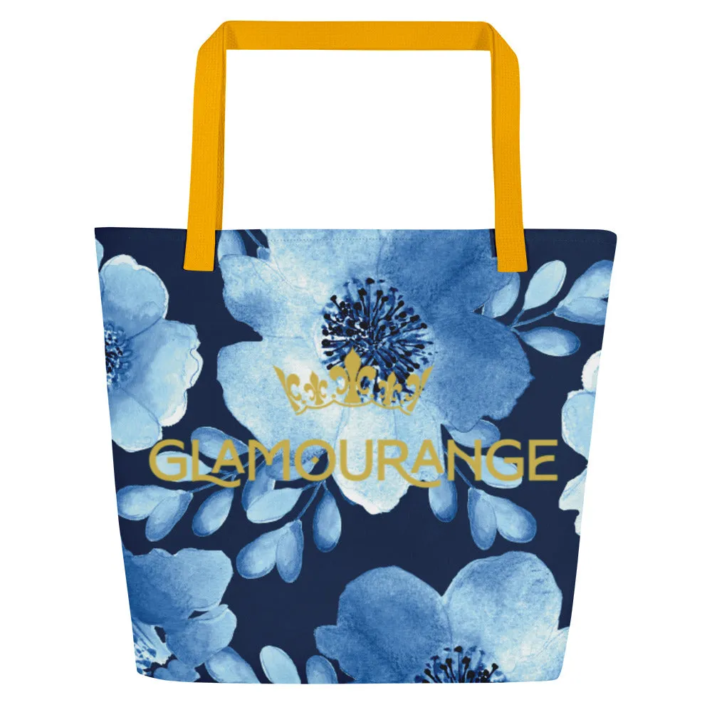 Valentine Day Large Tote Bag - Flowers (Glamourange Gift For Valentine Bags With Design Print Patterns - 007)