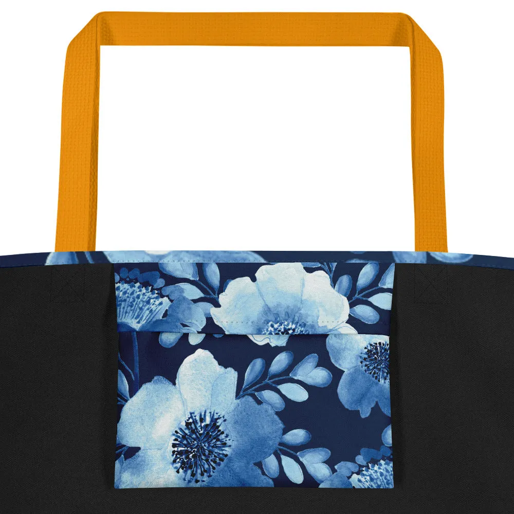 Valentine Day Large Tote Bag - Flowers (Glamourange Gift For Valentine Bags With Design Print Patterns - 007)