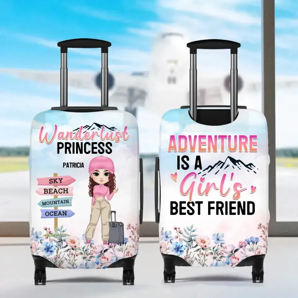 Wanderlust Princess, Living A Life You Love - Personalized Gifts For Travel Lovers - Luggage Cover