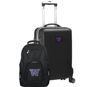 Washington Huskies Deluxe 2-Piece Backpack and Carry-on Set in Black